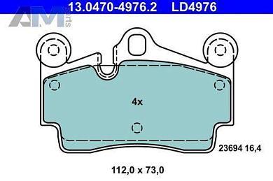 Задние керамические тормозные колодки ATE 13.0470-4976.2 Audi Q7 (4L) 2007-2015