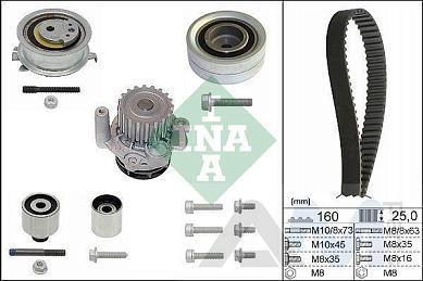 Ремкомплект ГРМ с помпой INA (530055032) на Audi A4 (B8) 2008-2012 2.0TDI