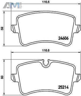 Задние керамические тормозные колодки BREMBO P85118X Audi A7 (4G) 2011-2018