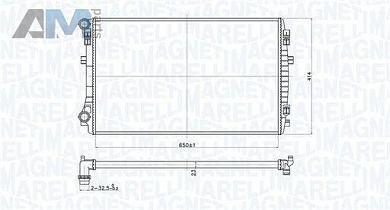 Радиатор охлаждения двигателя MAGNETI MARELLI (350213173400) на Skoda Octavia A7 (2013-2017) 2.0TDI