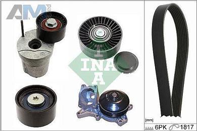 Комплект ремня ГРМ с помпой (INA) 529036830 для BMW X3 E83 2006-2010 2.0d