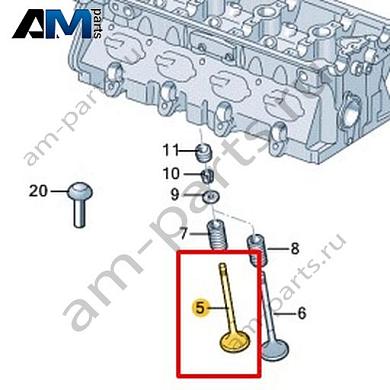 Впускной клапан VAG 06L109601EКупить впускной клапан 06L109601E для Фольксваген/Ауди/Шкода- акция