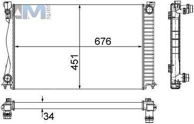 Радиатор охлаждения двигателя MAHLE/KNECHT (CR1861000S) для Audi A6 (С6) 2004-2011 2,7 CANA/CANB