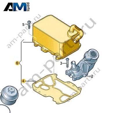 Масляный радиатор VAG 059117015NКупить масляный радиатор 059117015N для Фольксваген/Ауди/Шкода- спец. Цена
