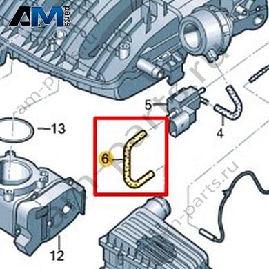 Соединительный шланг VAG 06K133583AFКупить соединительный шланг 06K133583AF для Фольксваген/Ауди/Шкода- акция