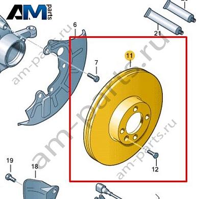 Тормозной диск VAG 1K0615301AQКупить тормозной диск 1K0615301AQ Фольксваген/Ауди/Шкода- акция