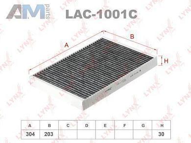 Фильтр салонный угольный LYNX для Audi A6 (С5) 1997-2004 2.5 TDI (114/170 л.с.) BFC/AKE/BCZ LAC-1001C