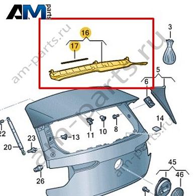 Накладка заднего спойлера Volkswagen id3 2020-2024 10A827555AКупить накладку заднего спойлера 10A827555A для Фольксваген id3 2020-2024- спец. Цена