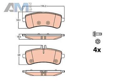 Задние тормозные колодки (GDB2079) TRW для Mercedes C-Class W205 63 AMG