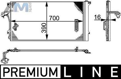 Радиатор кондиционера MAHLE/KNECHT (AC659000P) для Audi Q7 (4L) 2007-2010 3.0 дизель