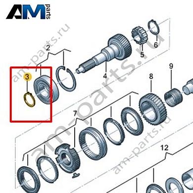 Стопорное кольцо VAG 0F6311152Купить стопорное кольцо 0F6311152 для Фольксваген/Ауди/Шкода по минимальной цене
