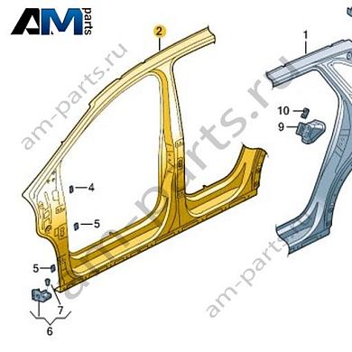 Отрезная часть - стойки А/В с порогом Volkswagen id4/id5 2021-2024 11A809840Купить отрезную часть- стойку А/В с порогом 11A809840 для Фольксваген id4/id5 2021-2024 по минимальной цене