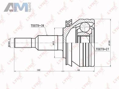 ШРУС наружный LYNX для Transporter CO-8027