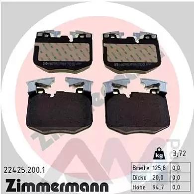 Передние тормозные колодки (22425.200.1) ZIMMERMANN на BMW 7 Серии (G11)