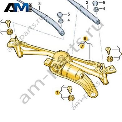 Крепление стеклоочистителя с электромотором VAG 2GN955023BКупить крепление стеклоочистителя с электромотором 2GN955023B для Фольксваген/Ауди/Шкода- акция