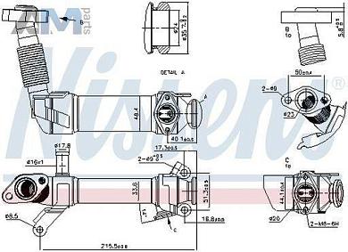 Радиатор EGR (NISSENS) 989281 для BMW X6 (E71) 2007-2014 30dX M57N2