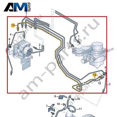 Тормозная трубка от гидроблока к соединению VAG 1EB614726Купить тормозную трубку от гидроблока к соединению 1EB614726 для Фольксваген/Ауди/Шкода- выгодные цены
