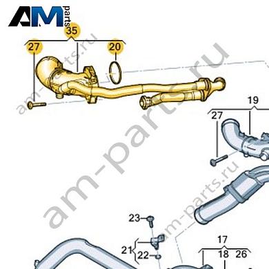 Впускной коллектор с вентиляционным шлангом VAG 06M129041Купить впускной коллектор с вентиляционным шлангом 06M129041 Фольксваген/Ауди/Шкода на выгодных условиях