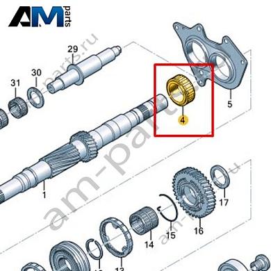Игольчатый подшипник без внутреннего кольца VAG 0DJ311431Купить игольчатый подшипник без внутреннего кольца 0DJ311431 Фольксваген/Ауди/Шкода- акция