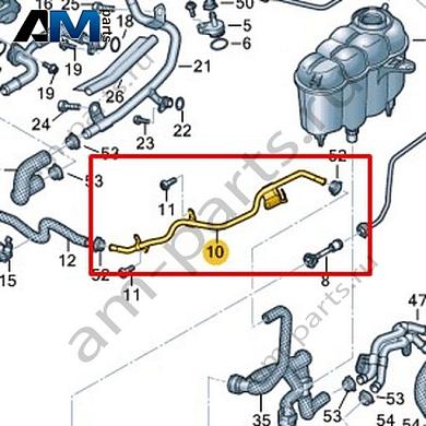 Трубопровод системы охлаждения VAG 06N121075BКупить трубопровод системы охлаждения 06N121075B на Фольксваген/Ауди/Шкоду- выгодные цены