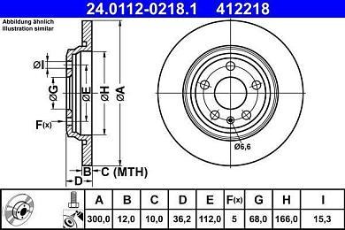 Задние тормозные диски ATE 24.0112-0218.1 на Audi A4 (B9) рестайлинг
