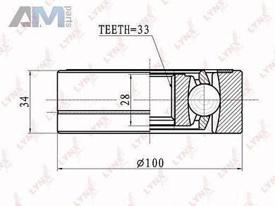 ШРУС внутренний LYNX для Octavia A4 Tour (1996-2011) CI-8008
