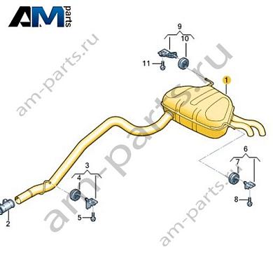 Промежуточная труба с задним глушителем Volkswagen T-Roc 2018-2024 2GA253181AКупить промежуточную трубу с задним глушителем 2GA253181A для Фольксваген Т-рок 2018-2024- минимальная цена