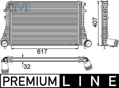 Интеркулер MAHLE/KNECHT (CI208000P) Volkswagen B7 (2010-2016) 1.8TSI