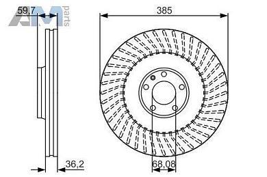 Передние тормозные диски BOSCH 0986479A31 Audi A8 (D3) 2002-2010