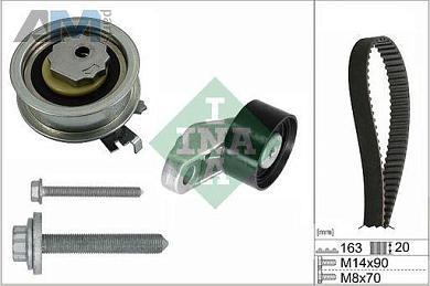 Комплект ГРМ с помпой INA (530084610) на Audi A1 (8X) 2011-2018 1.4TSI