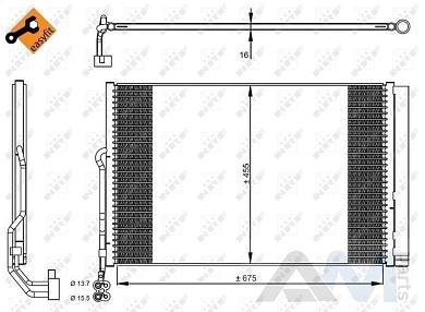 Радиатор кондиционера 350324 (NRF) для Touareg II (2014-2018) 3.0TDI