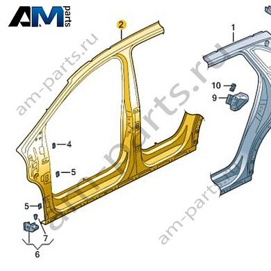 Отрезная часть - стойки А/В с порогом Volkswagen id4/id5 2021-2024 11A809839Купить отрезную часть- стойку А/В с порогом 11A809839 Фольксваген id4/id5 2021-2024- гарантия наличия