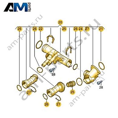 Корпус термостата VAG 03N121026BКупить корпус термостата 03N121026B на Фольксваген/Ауди/Шкоду- спец. Цена