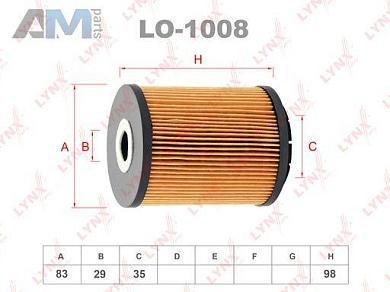 Масляный фильтр LYNX для Touareg 2003-2010 3.2 V6 (220 л.с.) AZZ BAA BKJ BMV BMX BRJ LO-1008