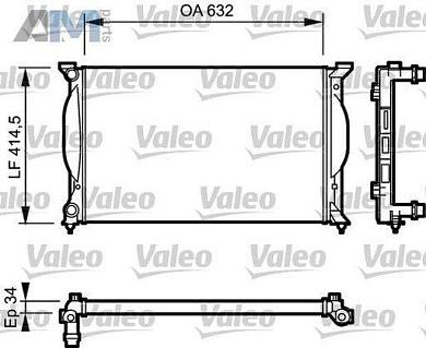 Радиатор охлаждения двигателя VALEO (732963) на Audi A4 (B7) 2005-2009 1.6/1.8 (102/163 л.с.)