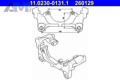 Скоба переднего суппорта (11023001311) ATE Audi A3 (8P) 2003-2012