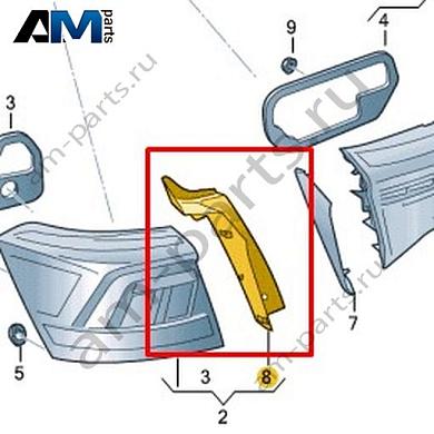 Накладка заднего фонаря Volkswagen T-Roc 2018-2024 2GA945427AКупить накладку заднего фонаря 2GA945427A Фольксваген Т-рок 2018-2024- акция