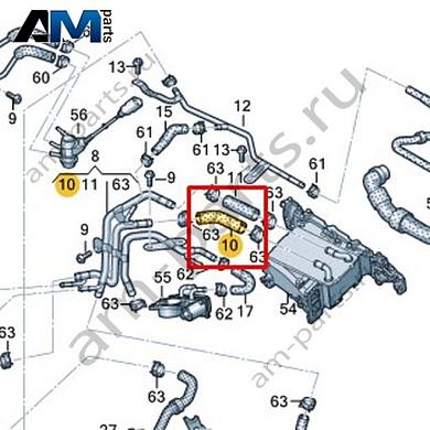 Шланг системы охлаждения VAG 04L121051AКупить шланг системы охлаждения 04L121051A на Фольксваген/Ауди/Шкоду- акция