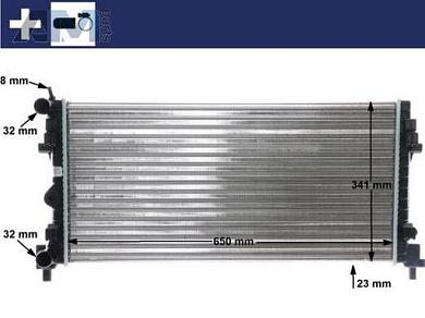 Радиатор охлаждения двигателя MAHLE/KNECHT (CR1096000S) на Skoda Octavia A7 (2013-2017) 1.6SRE (110/90л.с.)