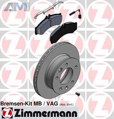 Задние тормозные диски ZIMMERMANN 640.4313.00 на Volkswagen Crafter (2006-2016)