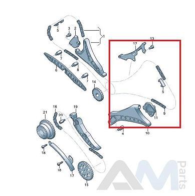 Цепь ГРМ левая на Volkswagen Touareg III (2018-2023) 3.0TFSI 06M109229AC