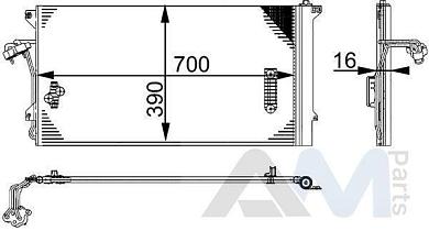 Радиатор кондиционера MAHLE/KNECHT (AC659000S) Volkswagen Touareg I (2003-2010) 2.5TDI