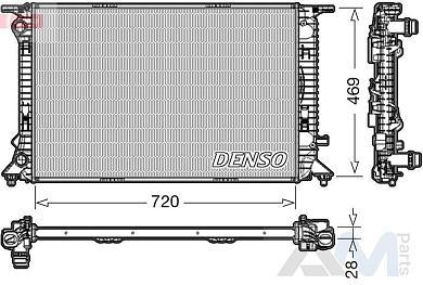 Основной радиатор ОЖ DENSO (DRM02022) на Audi A6 (С7) 2011-2018 2.0TDI