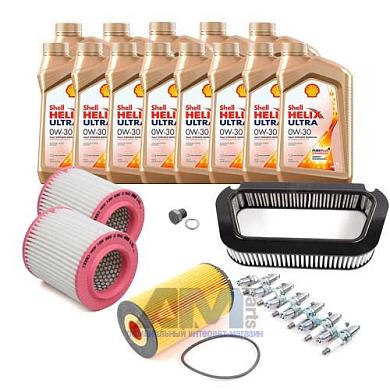 Комплект фильтров для ТО-2/4 Audi A8 (D3) 6.0TDI с маслом Shell 0W30