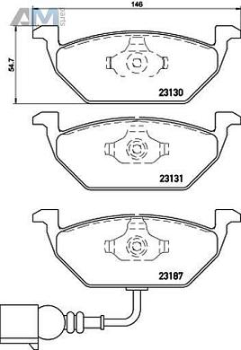 Передние тормозные колодки BREMBO P85072  Volkswagen Polo Classic (2010-2020)
