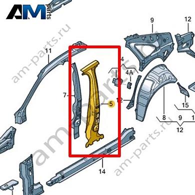Внутренняя часть стойки В Volkswagen Jetta VII 2020-2024 17A809219CКупить внутреннюю часть стойки В 17A809219C для Фольксваген Джетта VII 2020-2024 на выгодных условиях