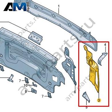 Панель крепления заднего фонаря Volkswagen id3 2020-2024 10A813327Купить панель крепления заднего фонаря 10A813327 Фольксваген id3 2020-2024- акция