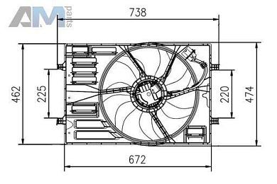 Основной вентилятор (400W) 47950 (NRF) для  Skoda Octavia A7 рестайлинг 1.6SRE (110 л.с.)