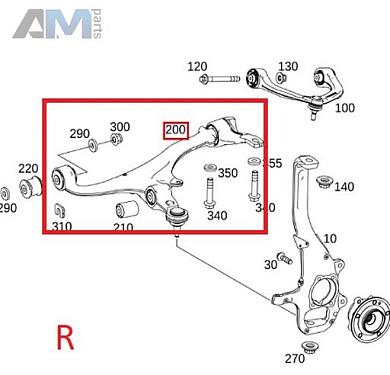 Рычаг передний правый A4633309601 Mercedes G-class W463