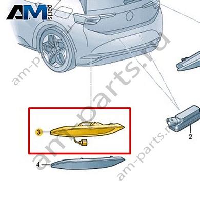 Светодиодный задний правый противотуманный фонарь Volkswagen id3 2020-2024 10C945702Купить светодиодный задний правый противотуманный фонарь 10C945702 на Фольксваген id3 2020-2024 по минимальной цене
